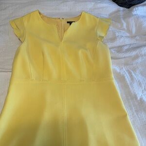 Ann Taylor Yellow Cap-Sleeve Sheath Dress